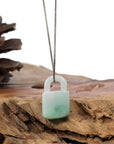 Baikalla Jewelry Jade Pendant Necklace Baikalla Ice White-Green Jadeite Jade Lock Necklace Pendant