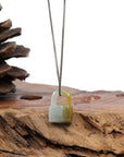 Baikalla Jewelry Jade Pendant Necklace Copy of Baikalla Yellow and Green Jadeite Jade Lock Necklace Pendant