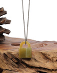 Baikalla Jewelry Jade Pendant Necklace Baikalla Yellow Jadeite Jade Lock Necklace Pendant
