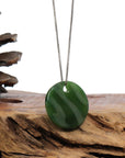 Baikalla Jewelry Jade Pendant Necklace Sterling Silver Nephrite Green Water Pendant Necklace