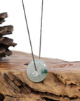 Baikalla Jewelry Jade Pendant Necklace Baikalla™ "Good Luck Button" Necklace Ice Blue Green Jadeite Jade Lucky KouKou Pendant Necklace