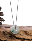 Baikalla Jewelry Jade Pendant Necklace Pendant Only Baikalla™ "Good Luck Button" Necklace Ice Blue Green Jadeite Jade Lucky KouKou Pendant Necklace
