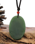 Baikalla Jewelry Jade Carving Necklace Natural Jade 12 Zodiac: Nephrite Jade Monkey Pendant Necklace in Deep Green