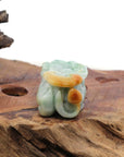 Baikalla Jewelry genuine jadeite carving Genuine Burmese Yellow-Green Jadeite Jade PiXiu Pendant Necklace
