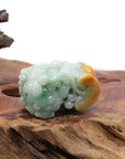 Baikalla Jewelry genuine jadeite carving Genuine Burmese Yellow-Green Jadeite Jade PiXiu Pendant Necklace