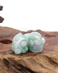Baikalla Jewelry genuine jadeite carving Genuine Burmese Ice Green Jadeite Jade PiXiu Pendant Necklace