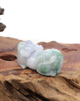 Baikalla Jewelry genuine jadeite carving Genuine Burmese Lavender Green Jadeite Jade PiXiu Pendant Necklace