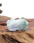 Baikalla Jewelry genuine jadeite carving Genuine Burmese Lavender Green Jadeite Jade PiXiu Pendant Necklace