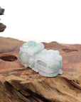 Baikalla Jewelry genuine jadeite carving Genuine Burmese Ice Green Jadeite Jade PiXiu Pendant Necklace