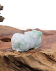 Baikalla Jewelry genuine jadeite carving Genuine Burmese Ice Green Jadeite Jade PiXiu Pendant Necklace