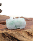 Baikalla Jewelry genuine jadeite carving Genuine Burmese Ice Green Jadeite Jade PiXiu Pendant Necklace