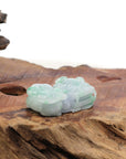Baikalla Jewelry genuine jadeite carving Genuine Burmese Ice Green Jadeite Jade PiXiu Pendant Necklace