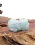 Baikalla Jewelry genuine jadeite carving Genuine Burmese Ice Green Jadeite Jade PiXiu Pendant Necklace