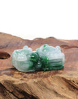 Baikalla Jewelry genuine jadeite carving With Nylon String Necklace Genuine Burmese Ice Green Jadeite Jade PiXiu Pendant Necklace