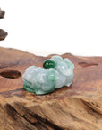 Baikalla Jewelry genuine jadeite carving Genuine Burmese Ice Green Jadeite Jade PiXiu Pendant Necklace