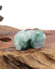 Baikalla Jewelry genuine jadeite carving Genuine Burmese Ice Green Jadeite Jade PiXiu Pendant Necklace