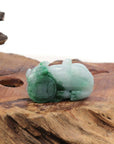 Baikalla Jewelry genuine jadeite carving Genuine Burmese Ice Green Jadeite Jade PiXiu Pendant Necklace