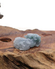 Baikalla Jewelry genuine jadeite carving Genuine Burmese Ice Blue-Green Jadeite Jade PiXiu Pendant Necklace