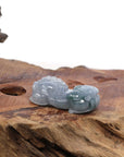 Baikalla Jewelry genuine jadeite carving Genuine Burmese Ice Blue-Green Jadeite Jade PiXiu Pendant Necklace
