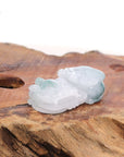 Baikalla Jewelry genuine jadeite carving Genuine Burmese White Blue-Green Jadeite Jade PiXiu Pendant Necklace
