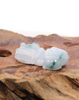 Baikalla Jewelry genuine jadeite carving With Nylon String Necklace Genuine Burmese White Blue-Green Jadeite Jade PiXiu Pendant Necklace
