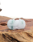 Baikalla Jewelry genuine jadeite carving Genuine Burmese White Blue-Green Jadeite Jade PiXiu Pendant Necklace