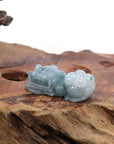 Baikalla Jewelry genuine jadeite carving Genuine Burmese Ice Blue-Green Jadeite Jade PiXiu Pendant Necklace