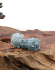 Baikalla Jewelry genuine jadeite carving Genuine Burmese Ice Blue-Green Jadeite Jade PiXiu Pendant Necklace