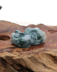 Baikalla Jewelry genuine jadeite carving Genuine Burmese Ice Blue-Green Jadeite Jade PiXiu Pendant Necklace