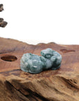 Baikalla Jewelry genuine jadeite carving Genuine Burmese Ice Blue-Green Jadeite Jade PiXiu Pendant Necklace