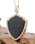 Baikalla Jewelry Gold Jade Buddha Baikalla™ "Special Pattern" Large 14k Yellow Gold Genuine Black Nephrite Jade & VVS1 DEF Moissanite Pendant Necklace High-end Collectable