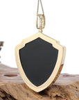 Baikalla Jewelry Gold Jade Buddha Baikalla™ "Special Pattern" Large 14k Yellow Gold Genuine Black Nephrite Jade & VVS1 DEF Moissanite Pendant Necklace High-end Collectable