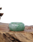 Baikalla Jewelry Jadeite Jade Bangle Bracelet Natural Burmese Green Jadeite Jade Bend Men's Ring