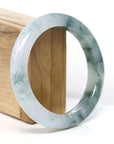 Baikalla Jewelry Jadeite Jade Bangle Bracelet Burmese High-end Ice blue green Jade Jadeite Bangle Bracelet (58.15mm) ( Collectibles )T266