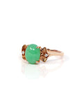 Baikalla Jewelry Jadeite Engagement Ring Baikalla™ "Aretha" 18k Rose Gold Natural Imperial Jadeite Morning Glory Engagement Ring