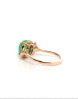 Baikalla Jewelry Jadeite Engagement Ring Baikalla™ "Aretha" 18k Rose Gold Natural Imperial Jadeite Morning Glory Engagement Ring