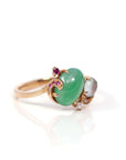 Baikalla Jewelry Jadeite Engagement Ring Baikalla™ 18k Rose Gold Natural Imperial Jadeite Morning Glory Engagement Ring