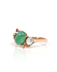 Baikalla Jewelry Jadeite Engagement Ring Baikalla™ 18k Rose Gold Natural Imperial Jadeite Morning Glory Engagement Ring