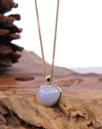 Baikalla Jewelry 18k Gold Jadeite Necklace Baikalla 14K Gold Genuine Burmese Jadeite Jade Heart Pendant