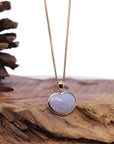 Baikalla Jewelry 18k Gold Jadeite Necklace Baikalla 14K Gold Genuine Burmese Jadeite Jade Heart Pendant
