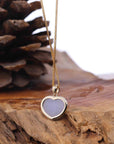 Baikalla Jewelry 18k Gold Jadeite Necklace Baikalla 14K Gold Genuine Burmese Jadeite Jade Heart Pendant