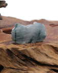 Baikalla Jewelry genuine jadeite carving Genuine Burmese Ice Blue-Green Jadeite Jade PiXiu Pendant Necklace
