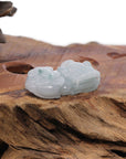 Baikalla Jewelry genuine jadeite carving Genuine Burmese Ice Blue-Green Jadeite Jade PiXiu Pendant Necklace