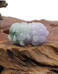 Baikalla Jewelry genuine jadeite carving Genuine Burmese White Lavender-Green Jadeite Jade PiXiu Pendant Necklace