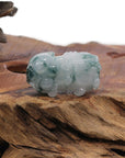 Baikalla Jewelry genuine jadeite carving Genuine Burmese Ice Blue-Green Jadeite Jade PiXiu Pendant Necklace