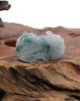 Baikalla Jewelry genuine jadeite carving Genuine Burmese Ice Blue-Green Jadeite Jade PiXiu Pendant Necklace