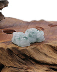 Baikalla Jewelry genuine jadeite carving Genuine Burmese Ice Blue-Green Jadeite Jade PiXiu Pendant Necklace