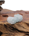 Baikalla Jewelry genuine jadeite carving Genuine Burmese White Blue-Green Jadeite Jade PiXiu Pendant Necklace