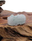 Baikalla Jewelry genuine jadeite carving Genuine Burmese White Blue-Green Jadeite Jade PiXiu Pendant Necklace