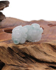 Baikalla Jewelry genuine jadeite carving Genuine Burmese White Blue-Green Jadeite Jade PiXiu Pendant Necklace